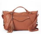 Yoki Pebbled Tassel Tote, Women's, Brown