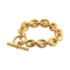 Elegante 18k Gold Over Brass Twist Oval Link Bracelet - 9-in, Women's, Size: 9, Yellow