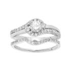 14k White Gold 1 Carat T.w. Igl Certified Diamond Halo Engagement Ring Set, Women's, Size: 9