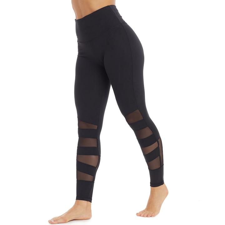 Women's Balance Collection Daphine Mesh Inset Leggings, Size: Medium, Black