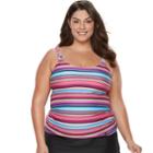Plus Size Croft & Barrow&reg; D-cup Tankini Top, Women's, Size: 22 W, Ovrfl Oth