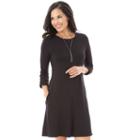 Women's Ab Studio Solid Swing Dress, Size: Regular, Black