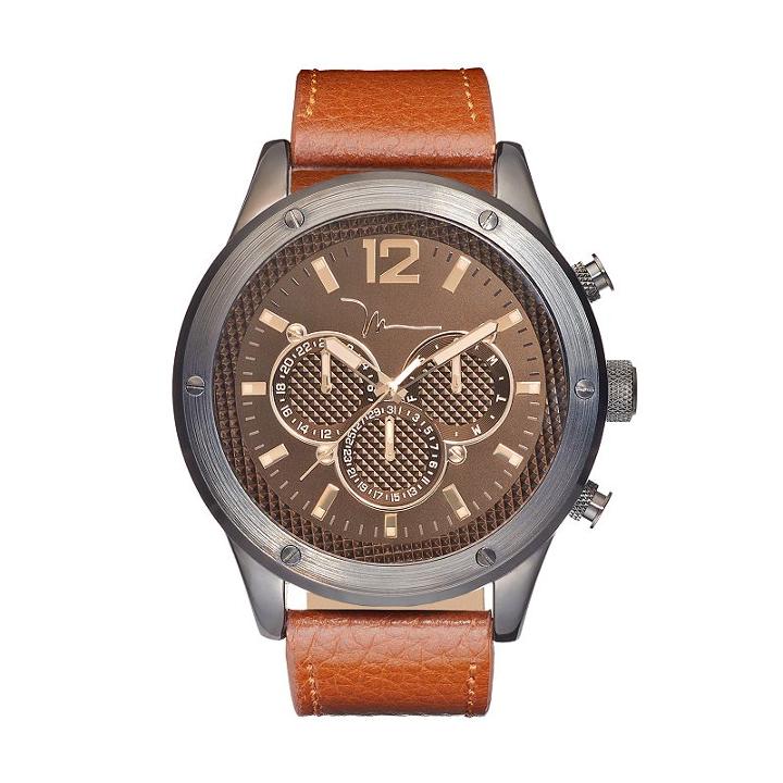 Marc Anthony Men's Leather Watch, Size: Xl, Brown