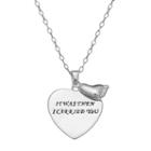Sterling Silver It Was Then I Carried You Heart Pendant Necklace, Women's, Size: 18, Grey