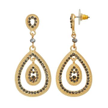 Gs By Gemma Simone Black Swan Collection Teardrop Earrings, Women's
