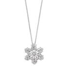 Hallmark Sterling Silver Cubic Zirconia Snowflake Pendant, Women's, Size: 18, White