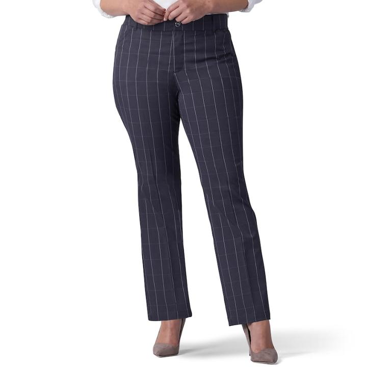 Plus Size Lee Flex Motion Straight-leg Pants, Women's, Size: 20w Petite, Grey (charcoal)