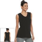 Women's Tek Gear&reg; Layered Split Back Tank, Size: Xl, Black
