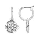 Napier Fish Hoop Drop Earrings, Women's, Silver