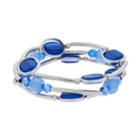 Blue Bead Multi Row Stretch Bracelet, Women's