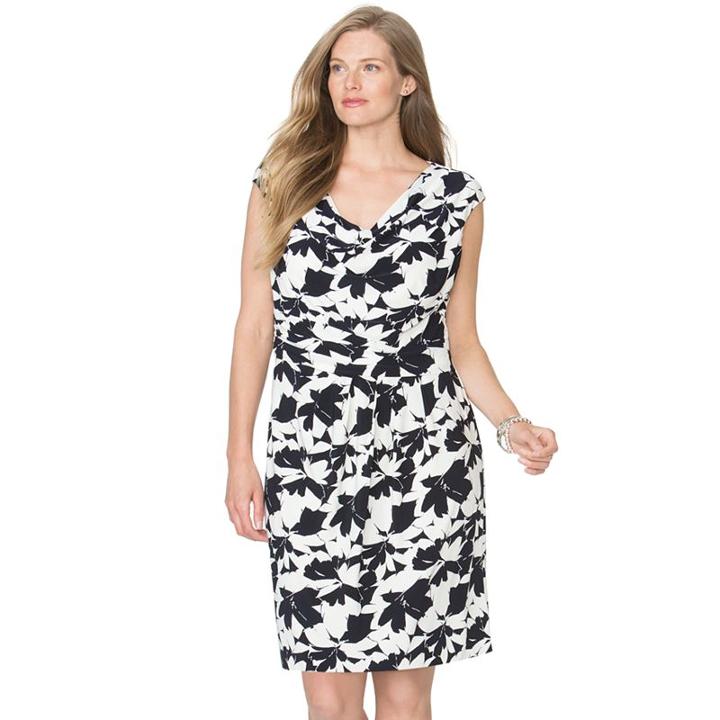 Plus Size Chaps Floral Sheath Dress, Women's, Size: 18 W, Blue