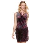 Women's Rock & Republic&reg; Velvet Lace-up Sheath Dress, Size: Xl, Red