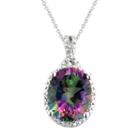 Sterling Silver Mystic Fire Topaz Pendant Necklace, Women's, Purple