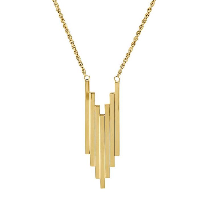 14k Gold Staggered Stick Necklace, Women's