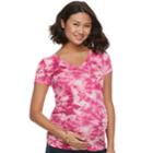 Maternity A:glow Essential Ruched V-neck Tee, Women's, Size: M-mat, Med Red