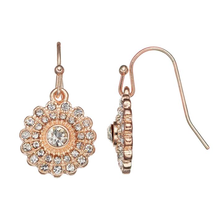 Lc Lauren Conrad Scalloped Nickel Free Drop Earrings, Women's, Light Pink