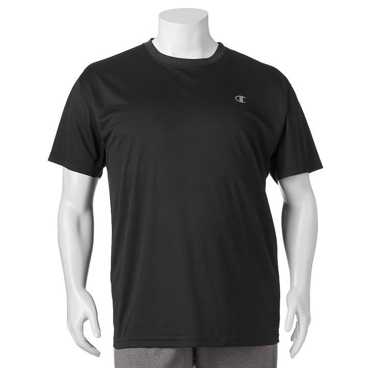 Big & Tall Champion Birdseye Performance Athletic Tee, Men's, Size: Xl Tall, Black