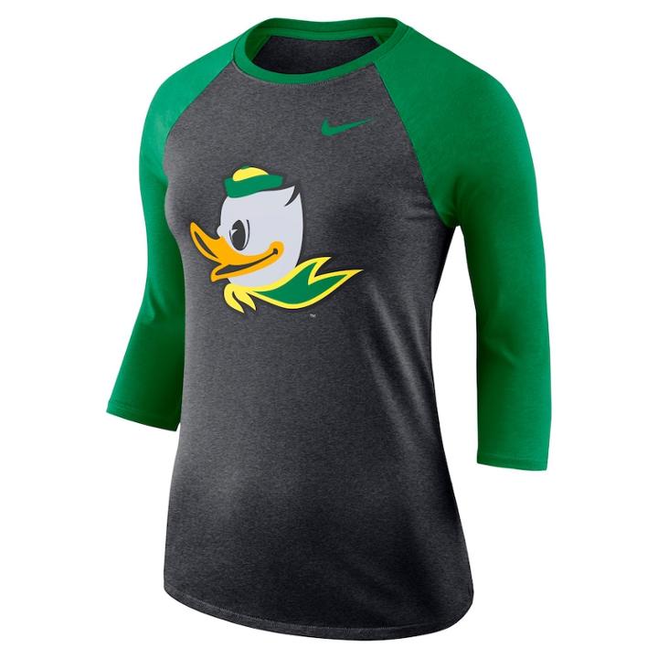 Women's Nike Oregon Ducks Baseball Tee, Size: Medium, Grey