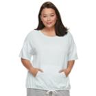 Plus Size Sonoma Goods For Life&trade; Drawstring Hem Sweatshirt, Women's, Size: 3xl, Light Blue