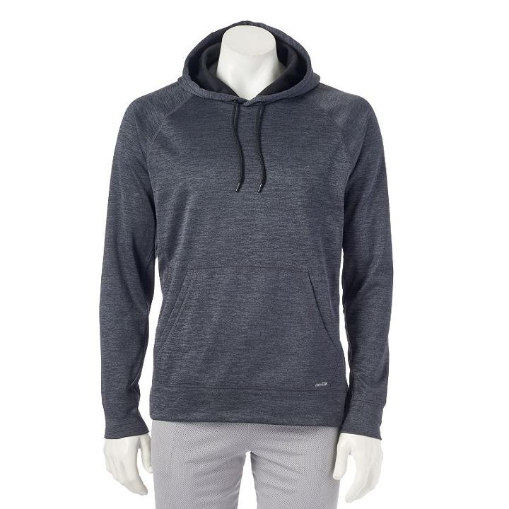 Men's Tek Gear&reg; Performance Fleece Space-dye Pullover Hoodie, Size: Xxl, Black