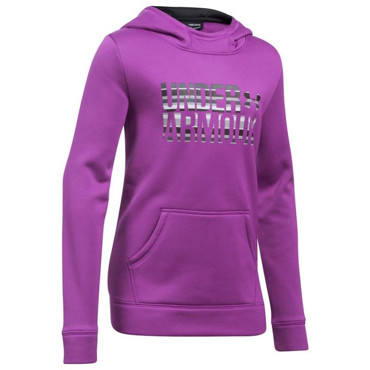 Girls 7-16 Under Armour Favorite Fleece Wordmark Hoodie, Size: Large, Pink Ovrfl