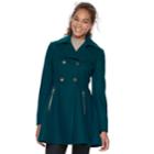 Women's Apt. 9&reg; Wool Blend Double-breasted Coat, Size: Large, Med Green