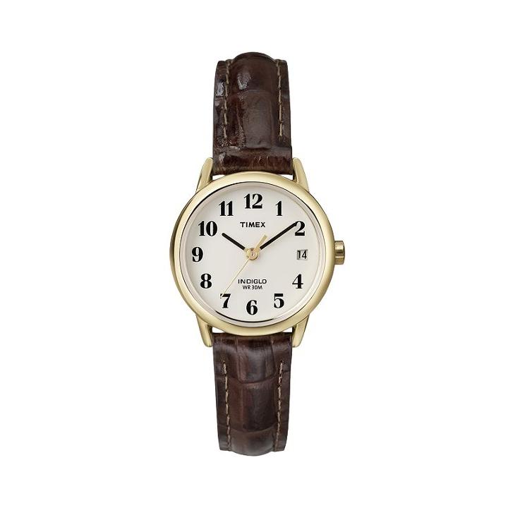 Timex Women's Leather Watch - T20071kz, Size: Small, Brown
