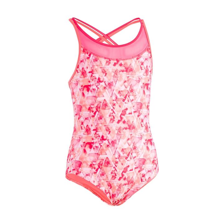 Girls 7-16 Under Armour Aqua Geo One-piece Swimsuit, Size: 10, Brt Pink