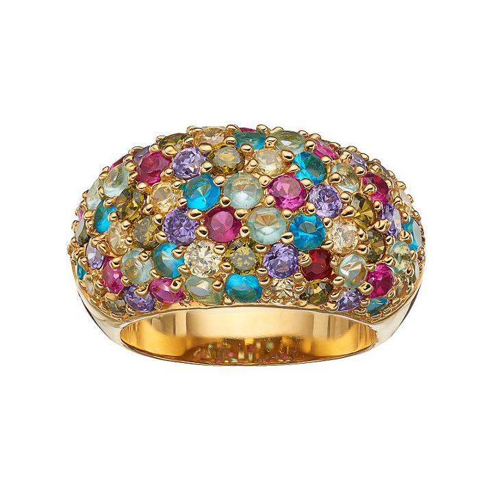 Sophie Miller Lab-created Ruby & Cubic Zirconia Dome Ring, Women's, Size: 8, Multicolor