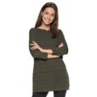 Women's Apt. 9&reg; Pointelle Tunic, Size: Medium, Dark Green