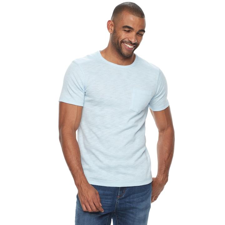 Men's Apt. 9&reg; Slubbed Pocket Tee, Size: Large, Light Blue