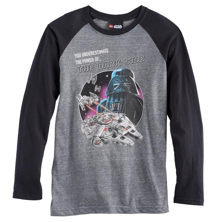 Boys 8-20 Star Wars Lego Raglan Tee, Size: Small, Grey (charcoal)