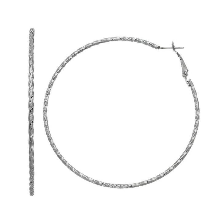 Simply Vera Vera Wang Twisted Nickel Free Hoop Earrings, Women's, Oxford