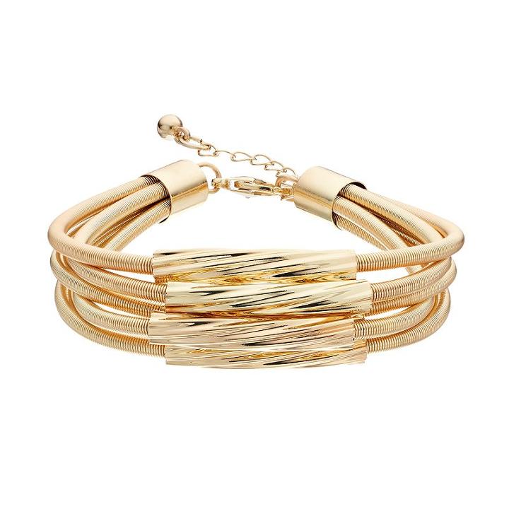 Twisted Tube Multi Strand Bracelet, Women's, Multicolor