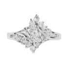 Rhodium-plated Sterling Silver Cubic Zirconia Ring, Women's, Size: 10, White