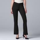 Women's Simply Vera Vera Wang Everyday Luxury Ponte Bootcut Pants, Size: Xs Long, Black