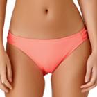 Juniors' California Sunshine Side Tab Hipster Bikini Bottoms, Women's, Size: Xl, Med Orange