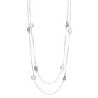 Lc Lauren Conrad Textured Leaf Double Strand Station Necklace, Women's, White