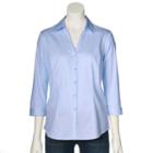 Women's Dana Buchman Sateen Shirt, Size: Small, Light Blue