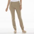 Gloria Vanderbilt Bridget Slim Leg Pants - Women's, Size: 12, Lt Brown