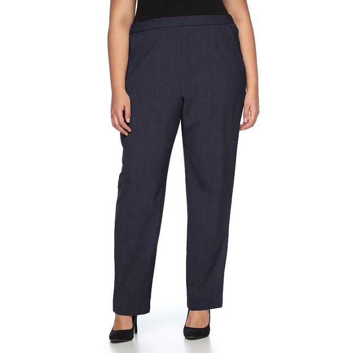 Plus Size Briggs Pull-on Straight-leg Pants, Women's, Size: 20w Short, Blue (navy)