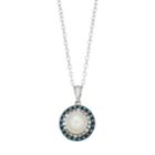Sterling Silver Freshwater Cultured Pearl & 1/4 Carat T.w. Diamond Pendant, Women's, Size: 18, White