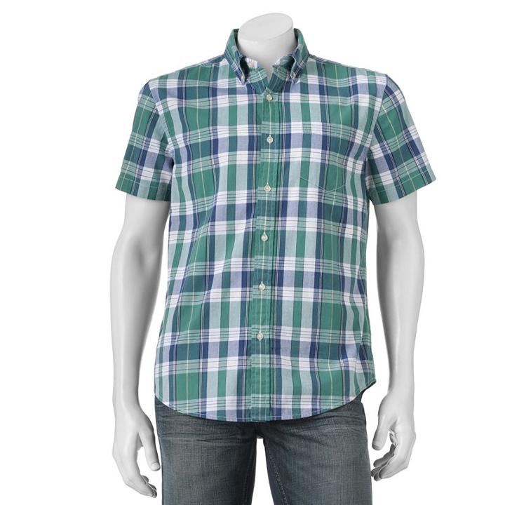 Men's Sonoma Goods For Life&trade; Modern-fit Poplin Button-down Shirt, Size: Small, Med Green