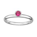 Stacks And Stones Sterling Silver Lab-created Ruby Stack Ring, Women's, Size: 9
