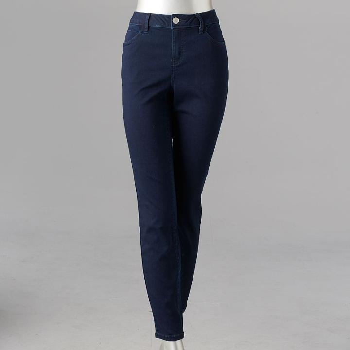 Women's Simply Vera Vera Wang Simply Separates Skinny Jeans, Size: 10, Brt Blue
