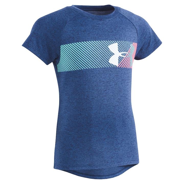 Girls 4-6x Under Armour Split Logo Tee, Size: 6, Blue (navy)