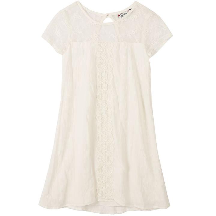 Girls 7-16 Speechless Short Sleeve Lace Overlay Sheath Dress, Girl's, Size: 7, Natural