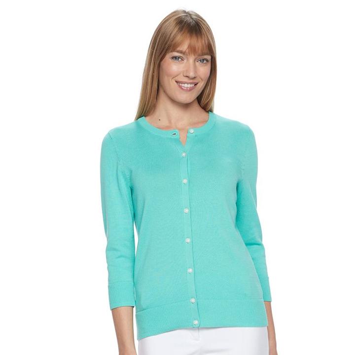 Women's Croft & Barrow&reg; Button Down Cardigan, Size: Medium, Brt Blue