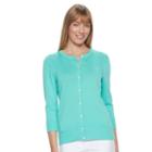 Women's Croft & Barrow&reg; Button Down Cardigan, Size: Medium, Brt Blue