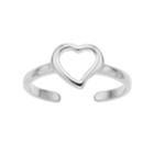 Sterling Summer Open Heart Toe Ring, Women's, Silver